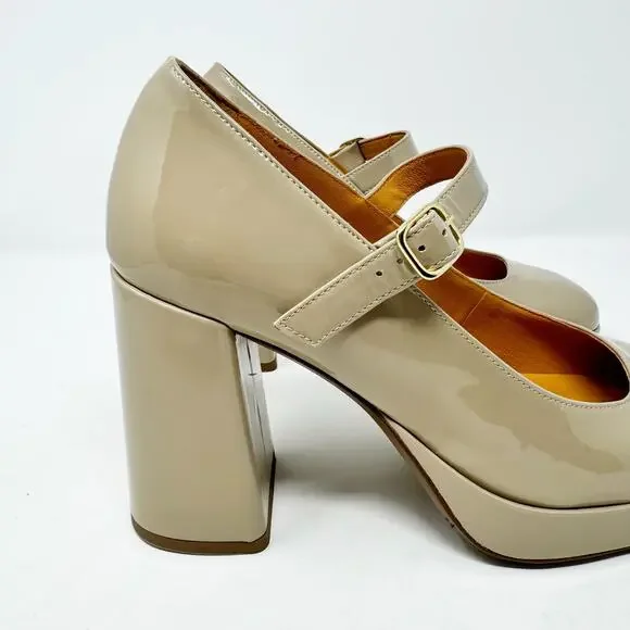 Sezane Beige Patent Leather Heels - Picture 5 of 12
